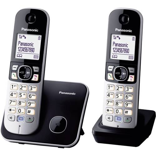 Thumbnail - Panasonic KX-TG6812 Duo DECT, GAP Schnurloses Telefon analog Freisprechen Schwarz, Silber