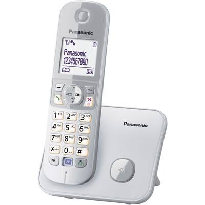 Panasonic KX-TG6811 DECT, GAP Schnurloses Telefon analog  Freisprechen Silber, Grau