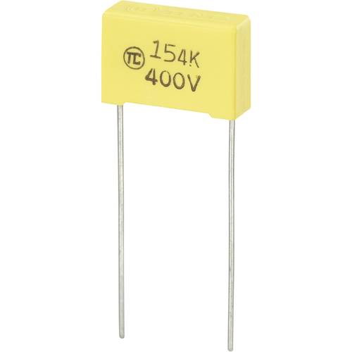 TRU COMPONENTS 1 St. MKS-Folienkondensator radial bedrahtet 0.15 µF 400 V/DC 5 % 15 mm (L x B x H) 18 x 6 x 12 mm