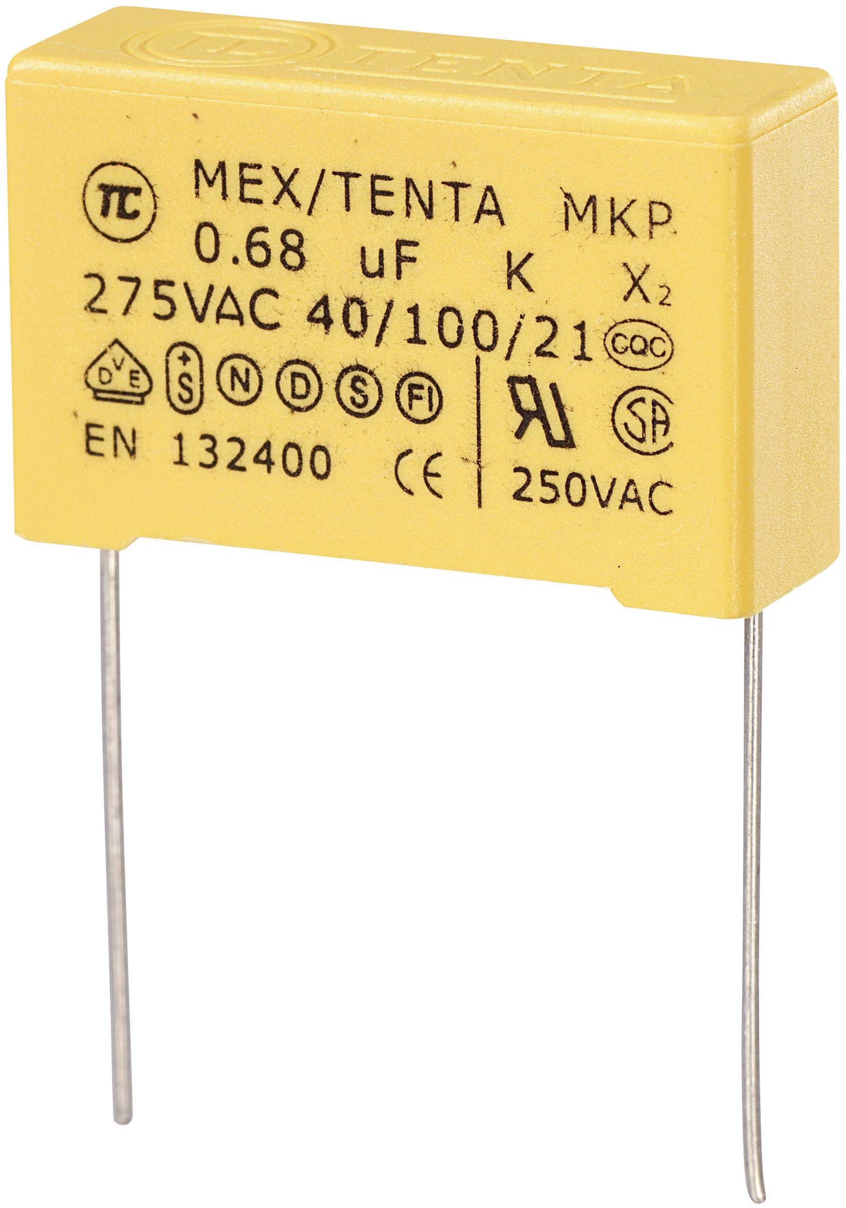 TRU COMPONENTS MKP-X2 1 St. MKP-X2-Funkentstör-Kondensator radial bedrahtet 0.68 µF 275 V/AC 10 % 27.5 mm (L x B x H) 30