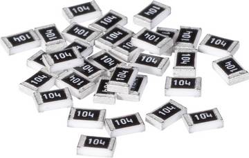 100 kOhm SMD-Widerstände (104), kleine elektronische Bauteile für Platinen und Schaltkreise.