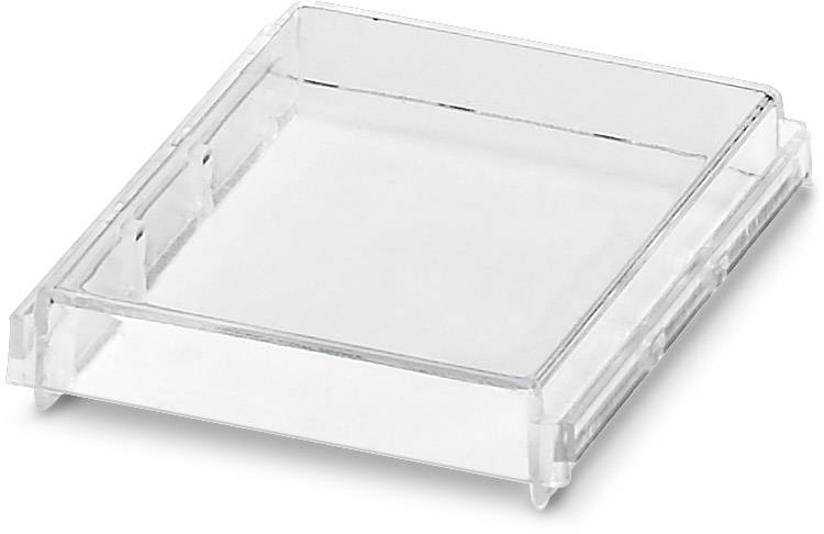 Ein leerer transparenter CD-Hülle, eckig geformt, liegt auf einer weißen Oberfläche.