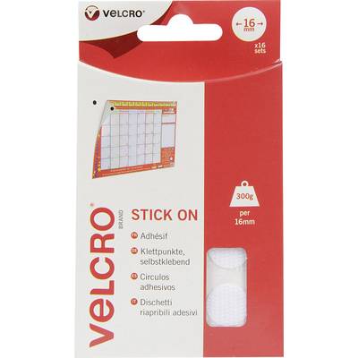 VELCRO® VEL-EC60227 Klettpunkte zum Aufkleben Haft- und Flauschteil (Ø) 16 mm Weiß 16 Paar