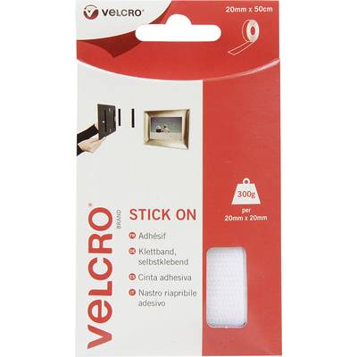 VELCRO® VEL-EC60224 Klettband zum Aufkleben Haft- und Flauschteil (L x B) 500 mm x 20 mm Weiß 0.5 m
