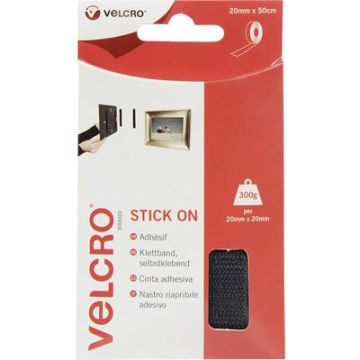 VELCRO® VEL-EC60225 Klettband zum Aufkleben Haft- und Flauschteil (L x B) 500 mm x 20 mm Schwarz 0.5 m