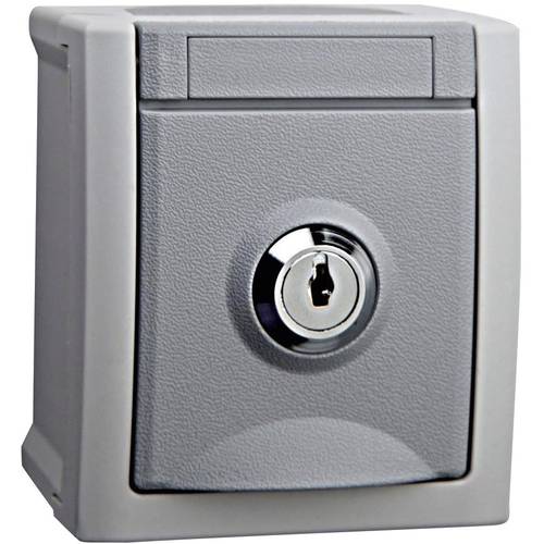 VIKO Feuchtraum-Schalterprogramm Schutzkontakt-Steckdose abschließbar Pacific Grau 90591044-DE 1 St.