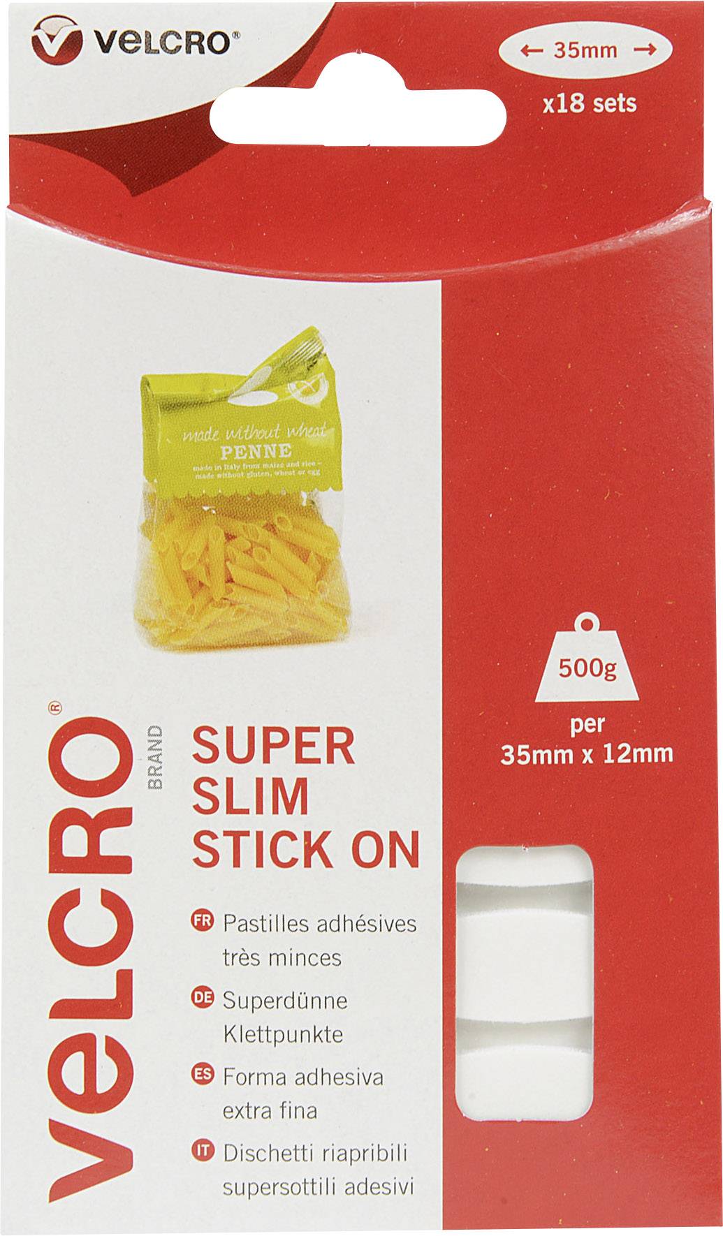 Thumbnail - VELCRO® VEL-EC60212 Klettelipse zum Aufkleben Haft- und Flauschteil (L x B) 35 mm x 12 mm Weiß 18 St.