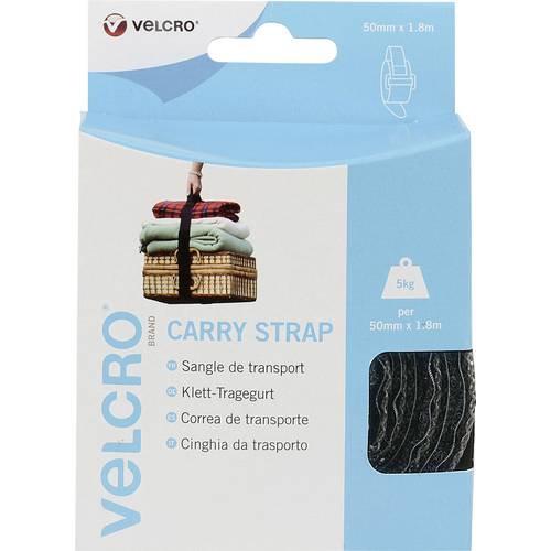 Thumbnail - VELCRO® Verstellbarer Tragegurt mit Klettverschluss Carry, Haken & Flausch Gurt 50mm x 1.8m x 1 Schwarz
