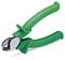 Grüne Kabelschneider-Zange mit scharfen, gebogenen Klingen zum präzisen Durchtrennen von Kabeln und Drähten.