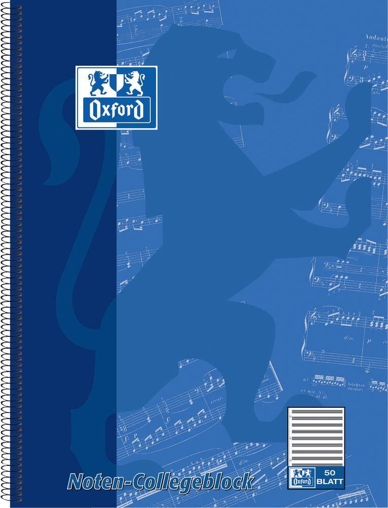 Collegeblock A4+ Notenlineatur 14 (ohne Hilfslinien) 50 Blatt-0