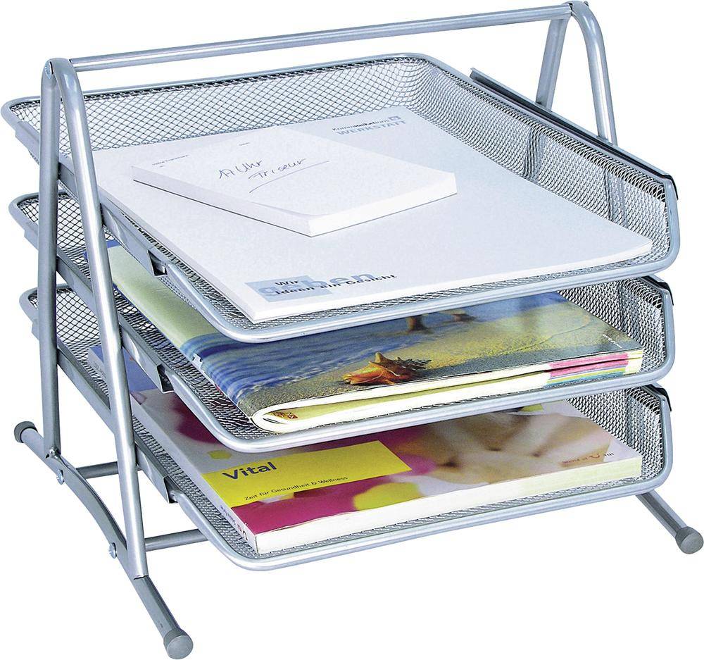 Briefablage Office bis C4 Drahtmetall silber