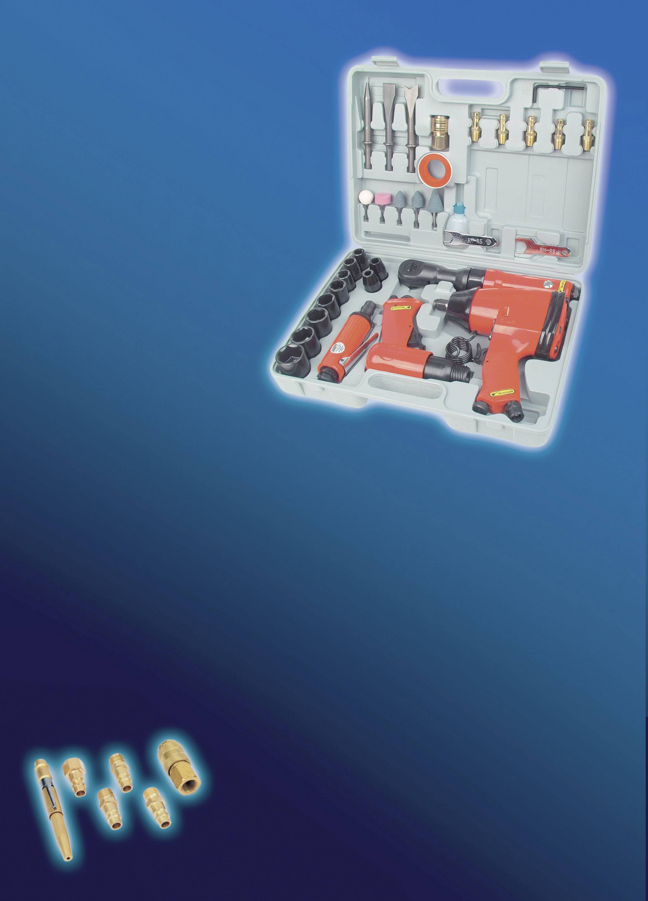 'Werkzeugkoffer mit Bohrmaschine, Aufsätzen und Zubehör. Hauptmotivation: Heimwerken oder Reparatur.'