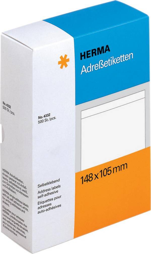 Adress-Etiketten 148x105mm einzeln VE=500 Stück