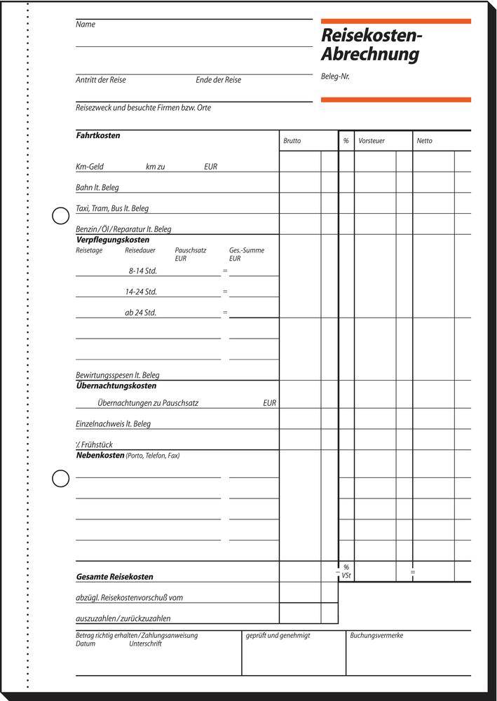 Sigel - Formular für Reisekosten - 50 Blatt - A5-0