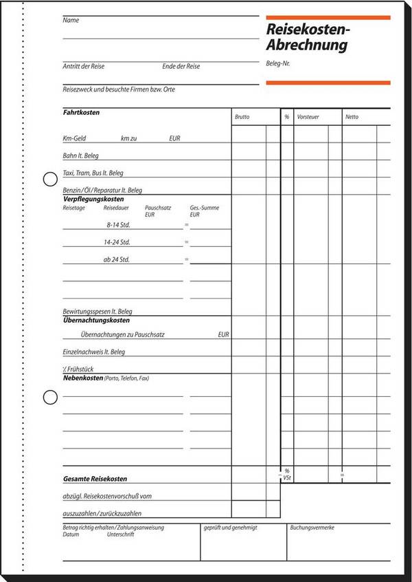 Sigel - Formular für Reisekosten - 50 Blatt - A5