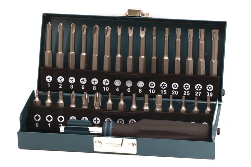 Wolfcraft 1386000 1386000 Bit-Set 31teilig Kreuzschlitz Phillips, Innen-Vierkant (Robertson), Sechsrund BO, Innen-Sechsk