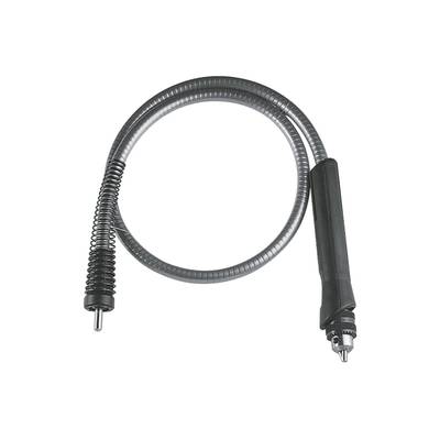 Ein flexibler Bohreraufsatz mit Metallspirale und schwarzem Griff. Geeignet für schwer zugängliche Stellen.