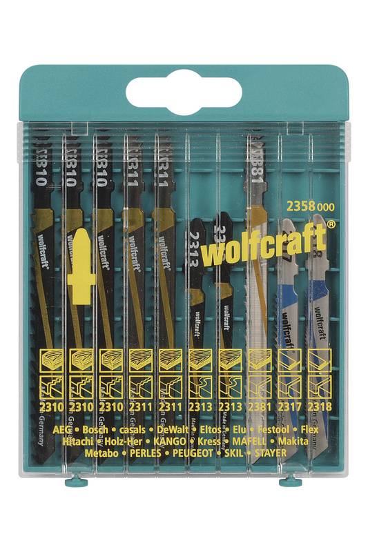 WOLFCRAFT 10 Stichsägeblätter Wolfcraft 2358000 Holz, Kunststoff, Bleche, NE-Metalle 10 St.