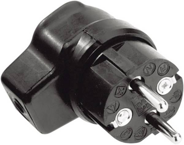 Kalthoff 919171 Schutzkontakt-Winkelstecker Gummi  250 V Schwarz IP44
