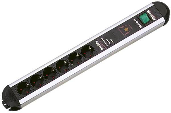 BACHMANN PRIMO Steckdosenleiste 6x Schutzkontakt, Gerätevollschutz Schalter, 1,75 m