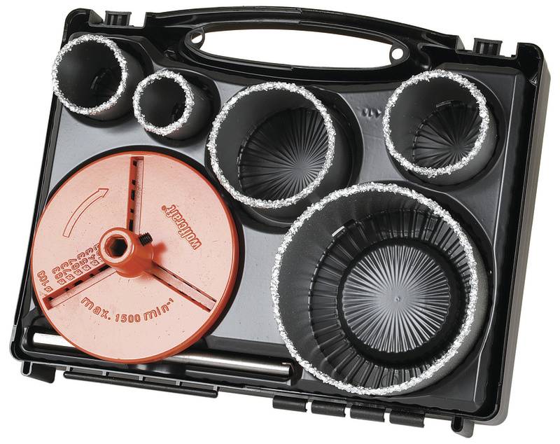 Wolfcraft 5424000 Bohrkranz-Set 7teilig 33 mm, 43 mm, 53 mm, 68 mm, 103 mm 1 Set