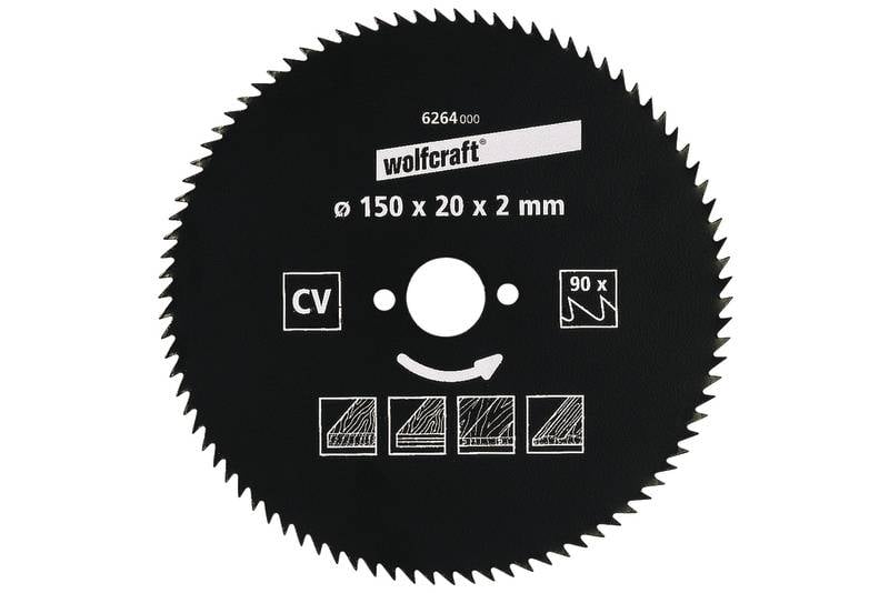 WOLFCRAFT Kreissägeblatt Wolfcraft 6264000 Durchmesser: 150 mm Sägeblatt