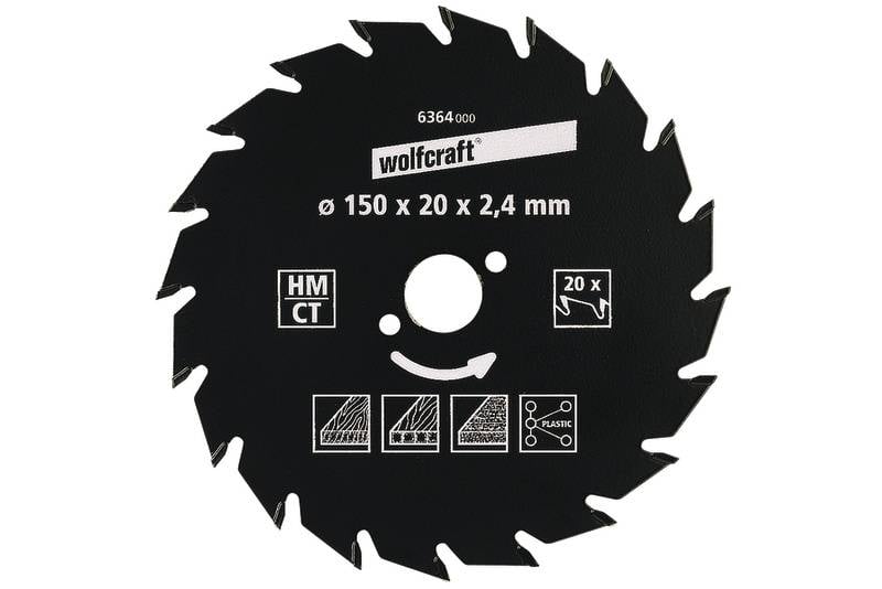 WOLFCRAFT Kreissägeblatt Wolfcraft 6368000 Durchmesser: 160 mm Sägeblatt