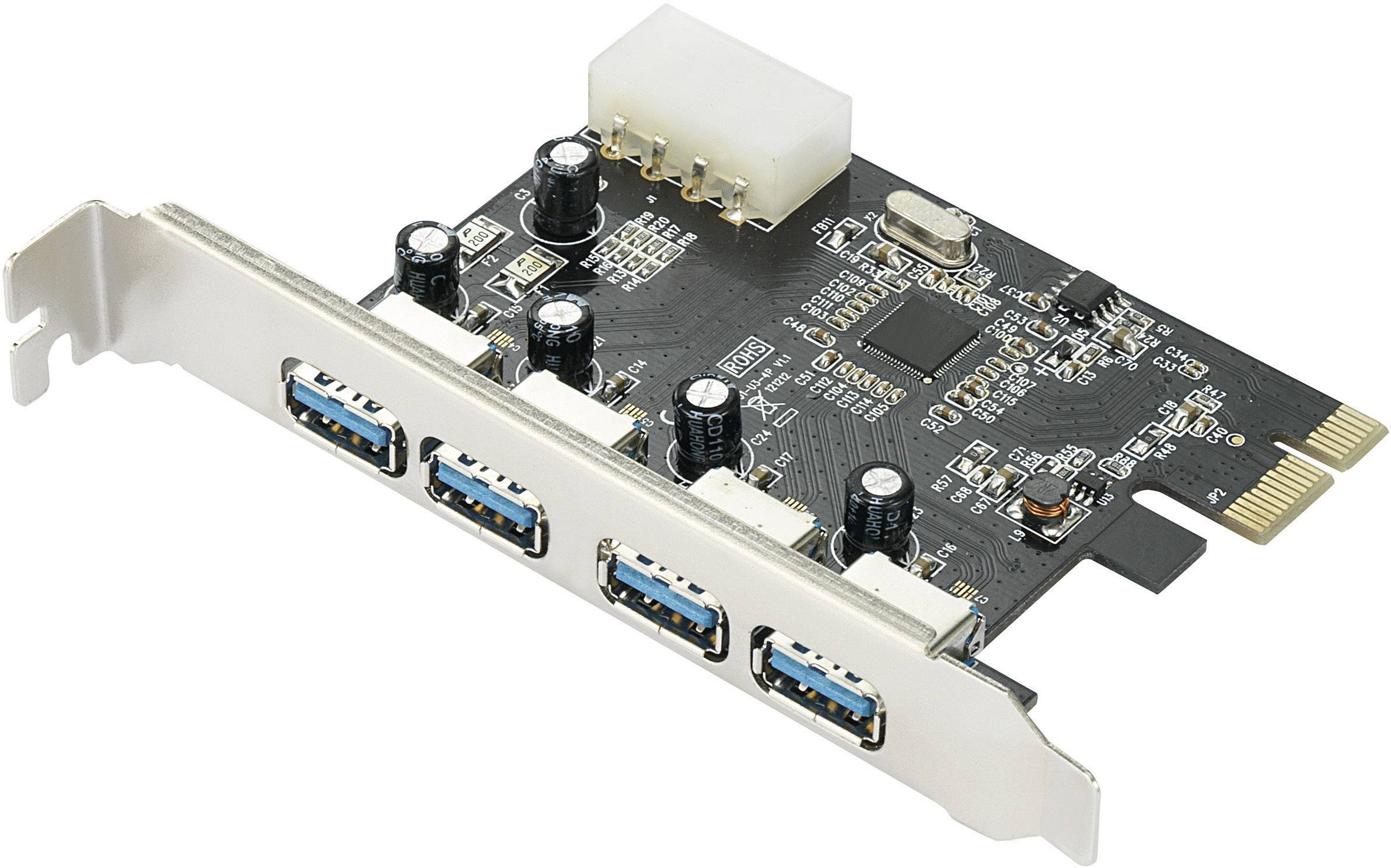 RENKFORCE 4 Port USB 3.0-Controllerkarte USB-A PCIe