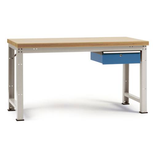 Thumbnail - Manuflex WP5404.7035 Einzelwerkbank PROFI, komplett 1500x700x840 mm,Platte Multiplex RAL7035 lichtgrau (B x H x T) 1500 ...
