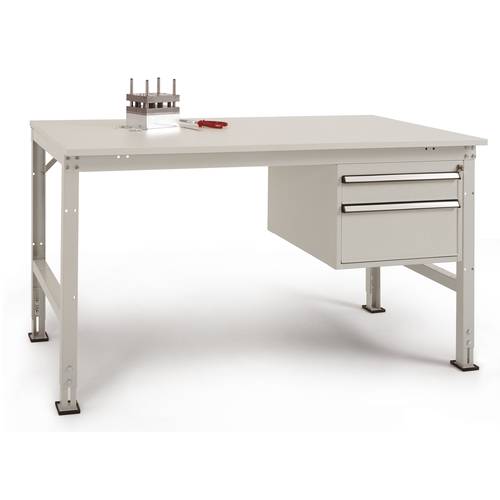 Manuflex AU5567.7035 Einzel-Arbeitstisch UNIVERSAL 1500x800x760 mm,Pl.Kunst.lichtg. RAL7035 lichtgrau Lichtgrau