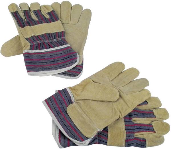 Brüder Mannesmann M41702 Schweinsspaltleder Arbeitshandschuh Größe (Handschuhe): Universalgröße 2 Paar