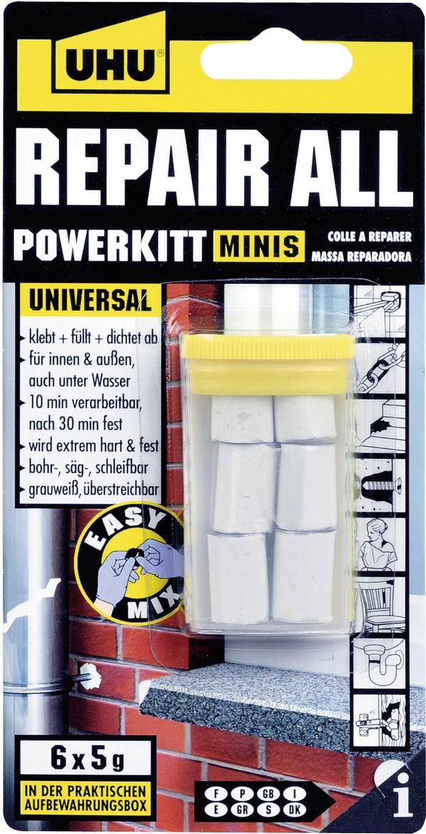 UHU 46720 Repair all powerkitt Minis Klebstoff-Knetmasse  30 g