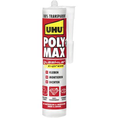 UHU POLY MAX EXPRESS TRANSPARENT Klebe- und Dichtmasse Herstellerfarbe Transparent 47855 300 g