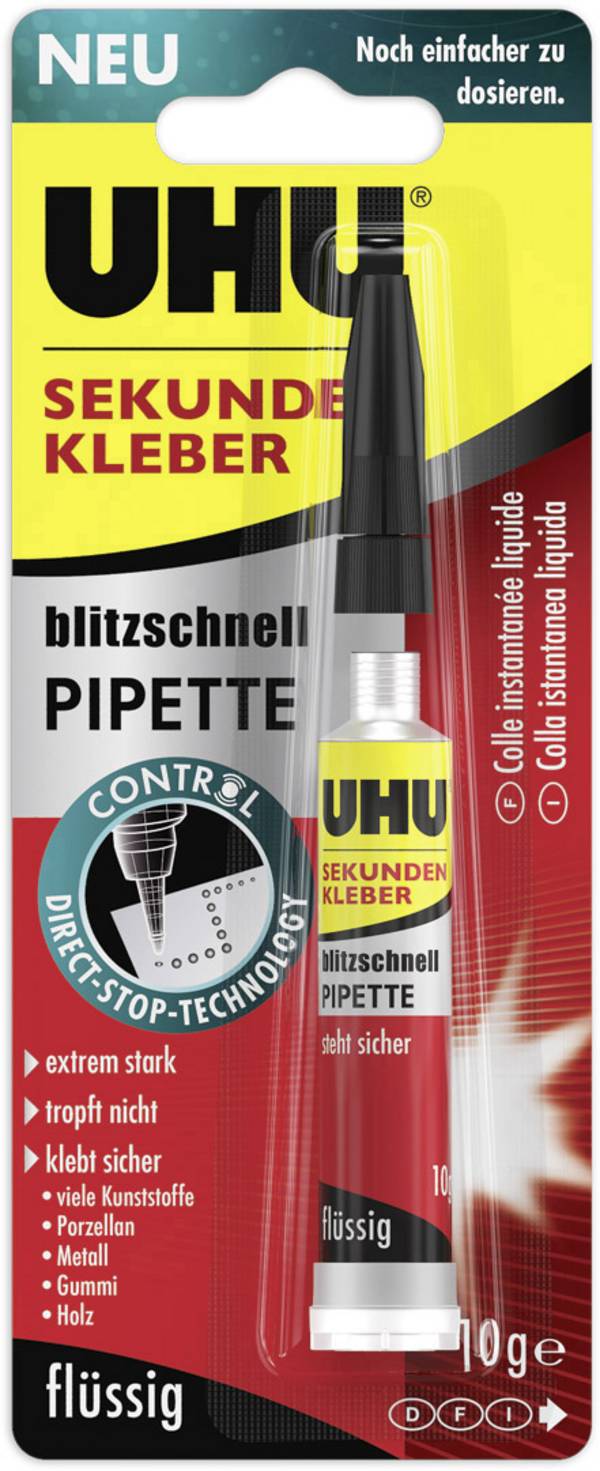 UHU blitzschnelle Pipette Mehrzweckkleber 48795 10 g