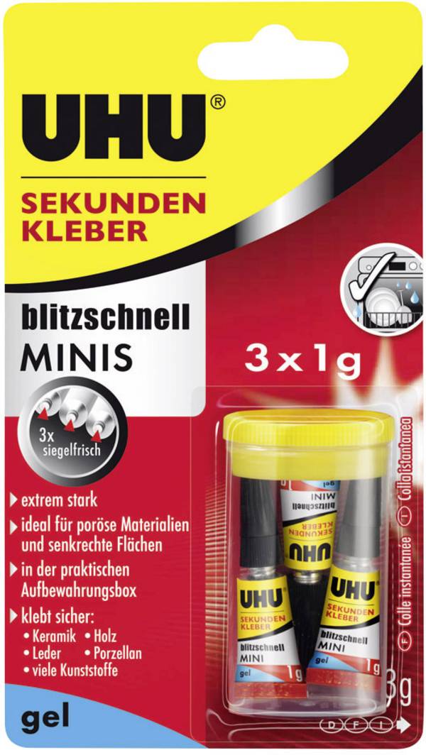 UHU blitzschnell MINIS gel Sekundenkleber 45370 3 g