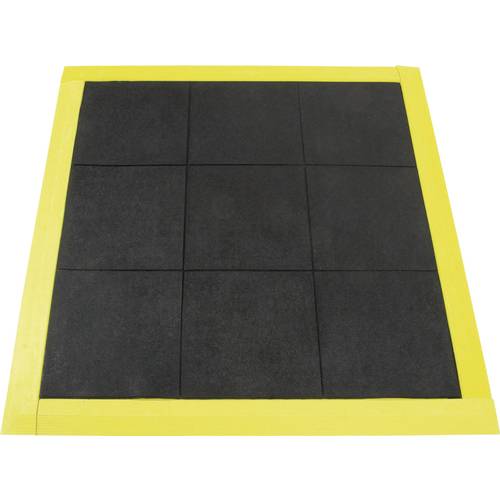 COBA Europe ST010001 Solid Fatigue Step Arbeitsplatzmatte (L x B x H) 0.9 m x 0.9 m x 18 mm Schwarz, Gelb