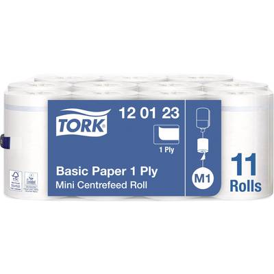 TORK Standard-Papierwischtücher mit Innenabrollung Weiß M1, kosteneffiziente Putztücher, 11 × 120 m 120123  