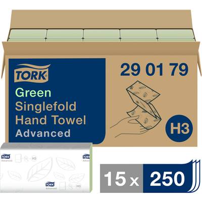TORK 290179 Zickzack Advanced Papierhandtücher (L x B) 23 cm x 25 cm Grün 15 x 250 Bl./Pack.  3750 St.