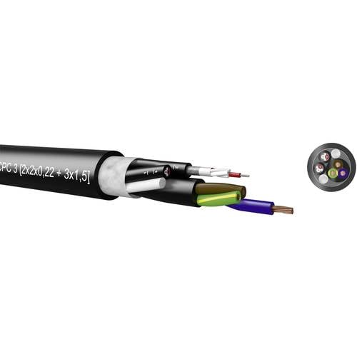Thumbnail - Kabeltronik 720050000-1 Kombikabel 4 x 0.22 mm² + 3 G 1.5 mm² Schwarz Meterware