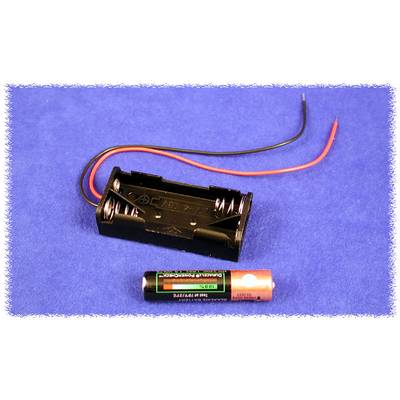 Hammond Electronics BH2AAAW  Batteriehalter 2 x AAA Kunststoff Schwarz  1 St. 
