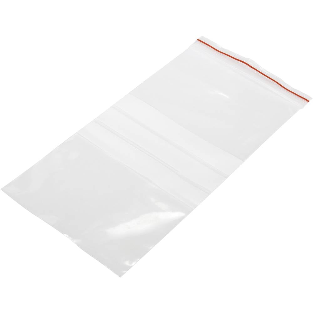 Ziplock zak met etiketstrook (b x h) 100 mm x 200 mm Transparant Polyethyleen