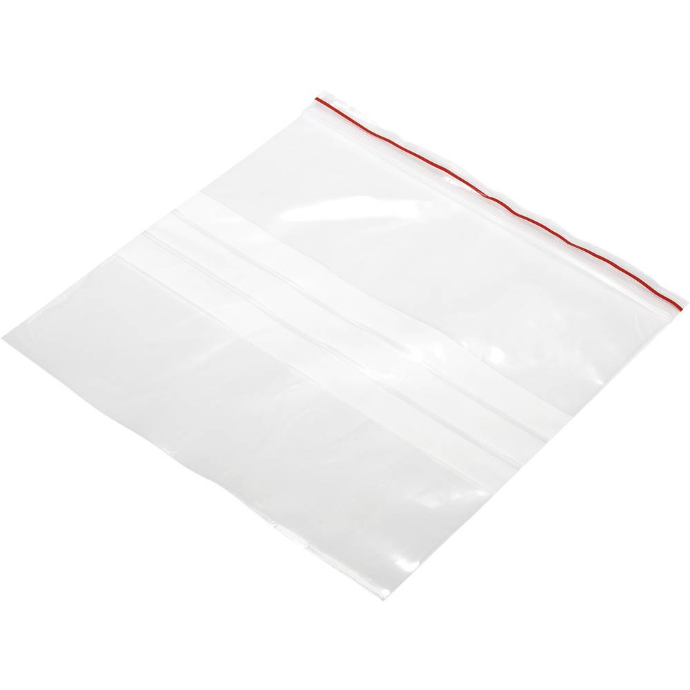 Ziplock zak met etiketstrook (b x h) 200 mm x 200 mm Transparant Polyethyleen