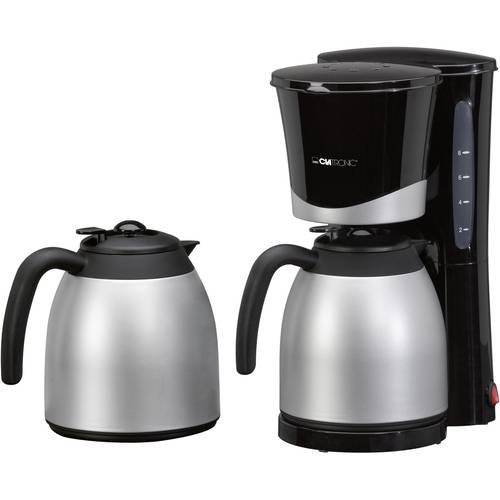 Clatronic KA 3328 Kaffeemaschine Schwarz, Silber Fassungsvermögen Tassen=10 Isolierkanne