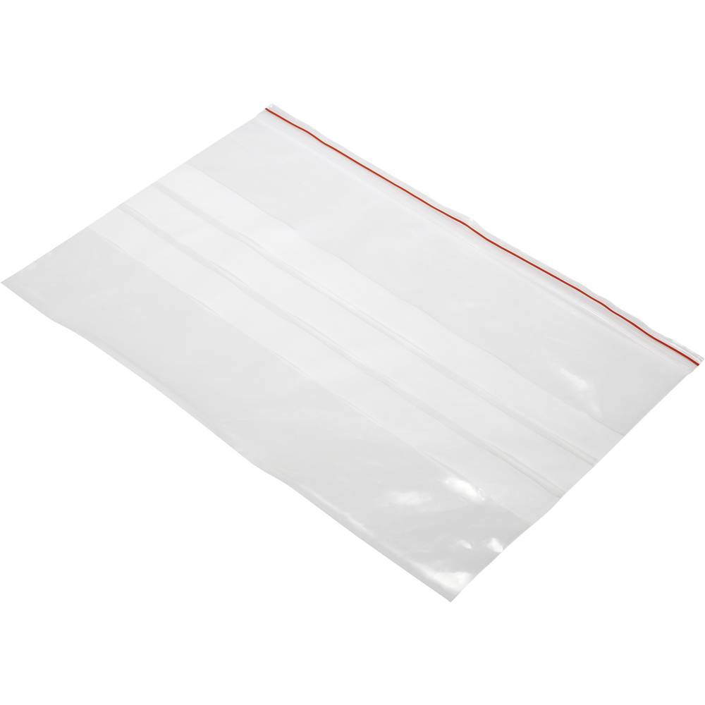 Ziplock zak met etiketstrook (b x h) 300 mm x 200 mm Transparant Polyethyleen