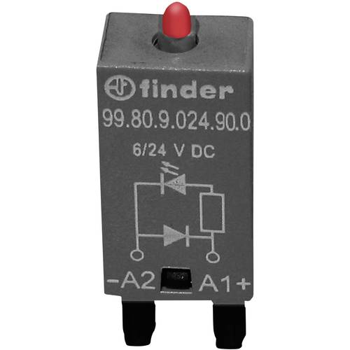 Finder Steckmodul mit Freilaufdiode, mit LED 99.80.9.024.90.0 Leuchtfarben: Rot Passend für Modell (Relais): Finder 94.5...