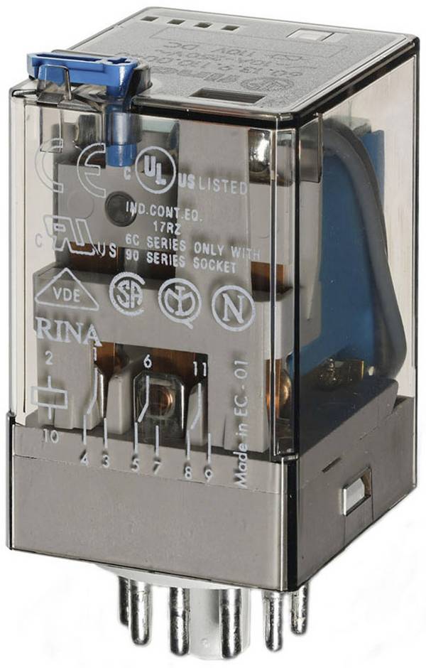 Finder 60.13.9.024.0040 Steckrelais 24 V/DC 10 A 3 Wechsler 1 St.