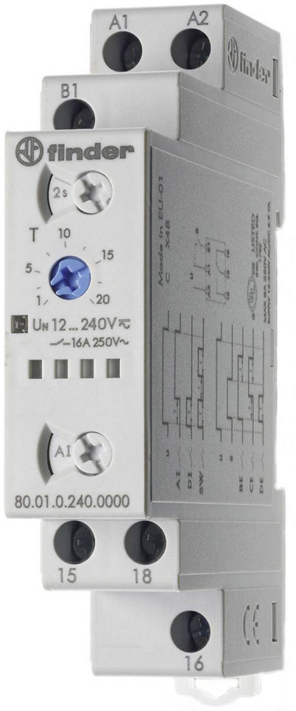 Finder 80.01.0.240.0000 80.01.0.240.0000 Zeitrelais Multifunktional  1 St. Zeitbereich: 24 h (max) 1 Wechsler