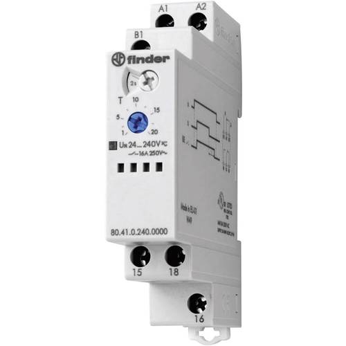 Thumbnail - Finder 80.41.0.240.0000 80.41.0.240.0000 Zeitrelais Monofunktional 1 St. Zeitbereich: 0.1 s - 20 h 1 Wechsler