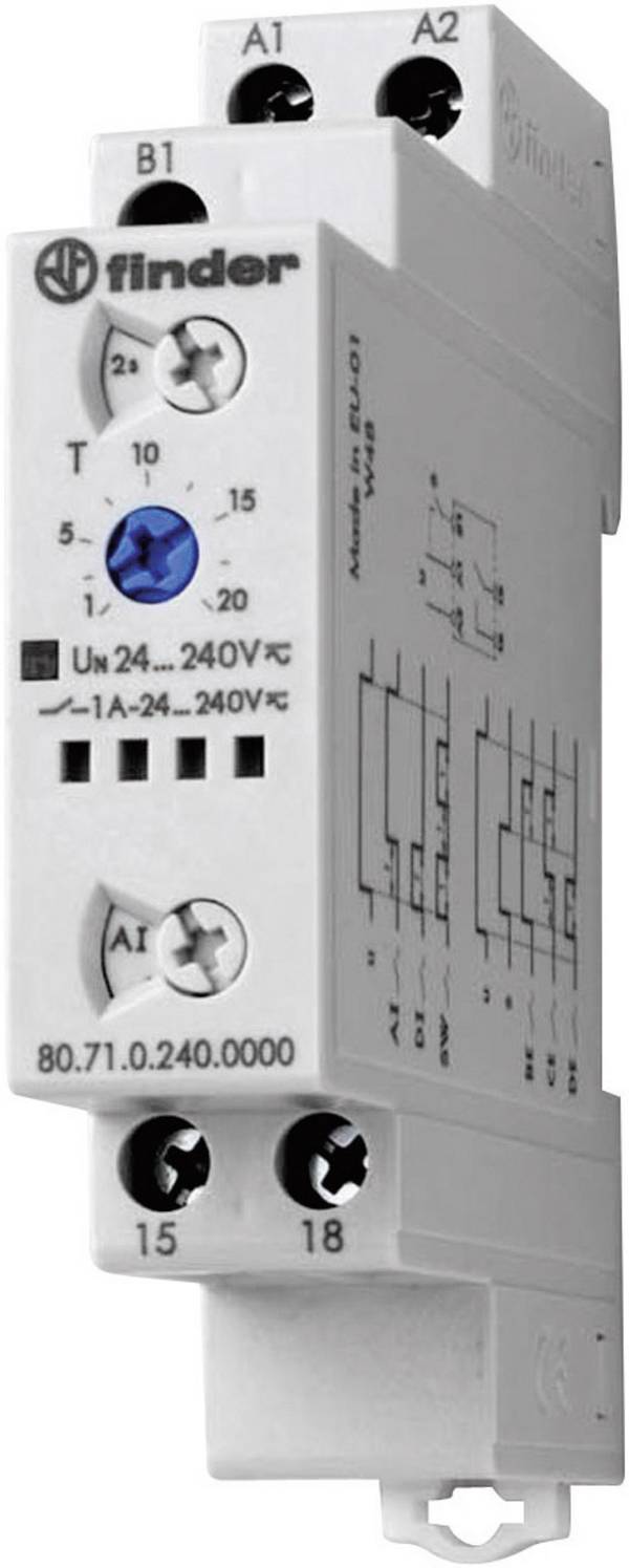 Finder 80.71.0.240.0000 80.71.0.240.0000 Zeitrelais Multifunktional 1 St. Zeitbereich: 0.1 s - 24 h 1 Schließer