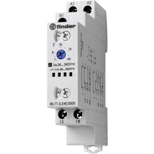 Thumbnail - Finder 80.71.0.240.0000 80.71.0.240.0000 Zeitrelais Multifunktional 1 St. Zeitbereich: 0.1 s - 24 h 1 Schließer